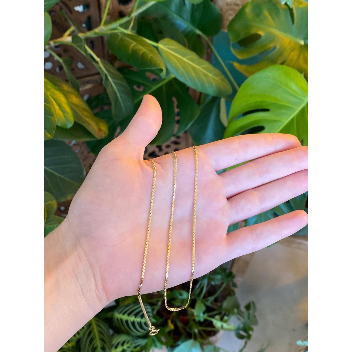 Vintage Solid 14k Yellow Gold Fancy Flat Chain Necklace - 20 inches