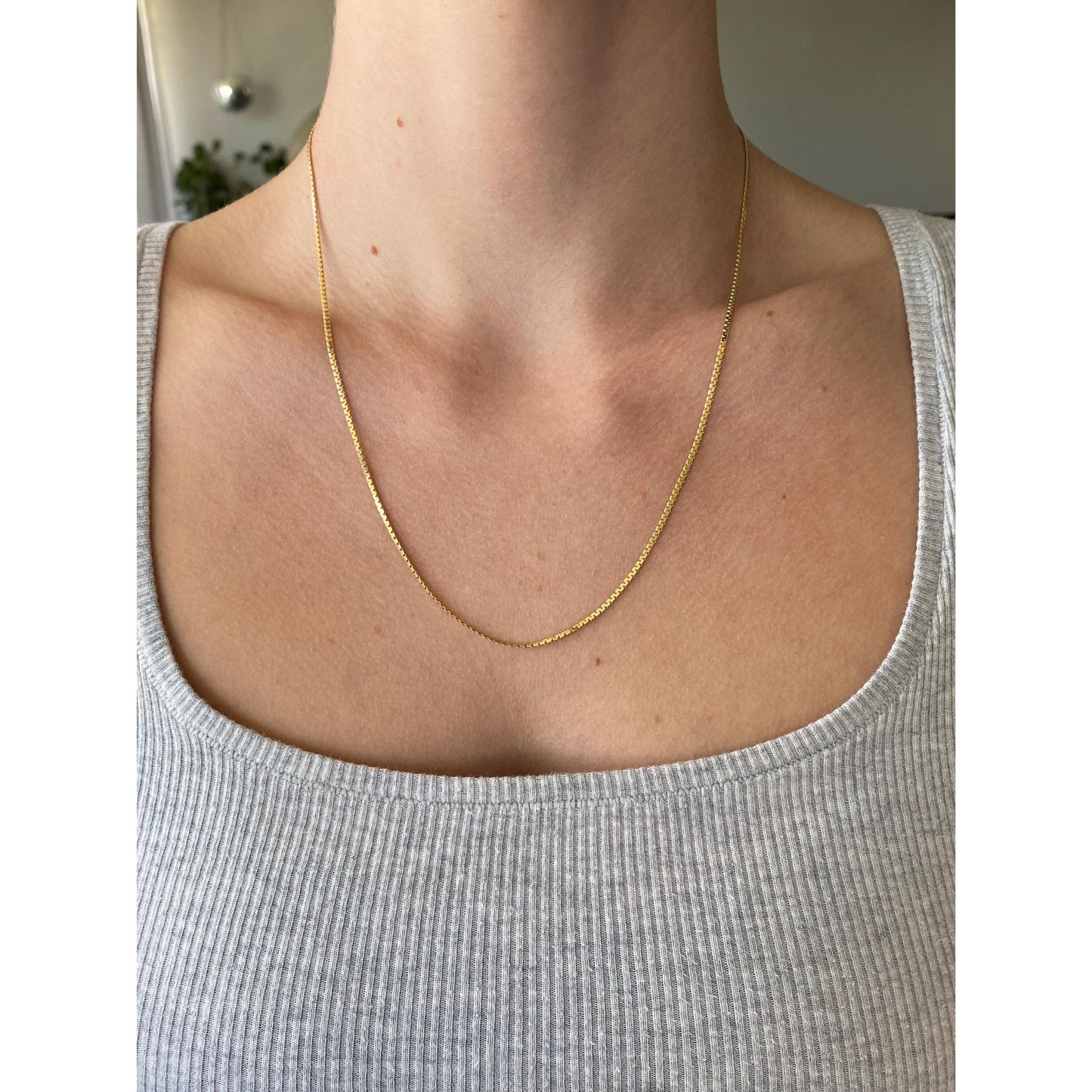 Vintage Solid 14k Yellow Gold Fancy Flat Chain Necklace - 20 inches