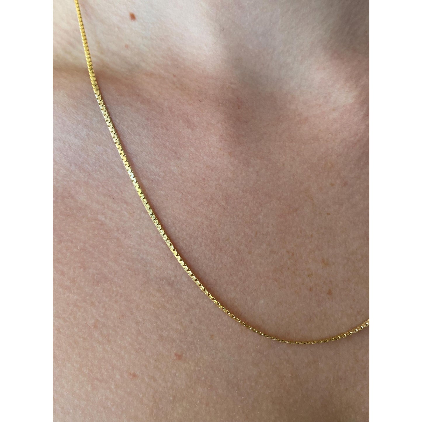 Vintage Solid 14k Yellow Gold Fancy Flat Chain Necklace - 20 inches