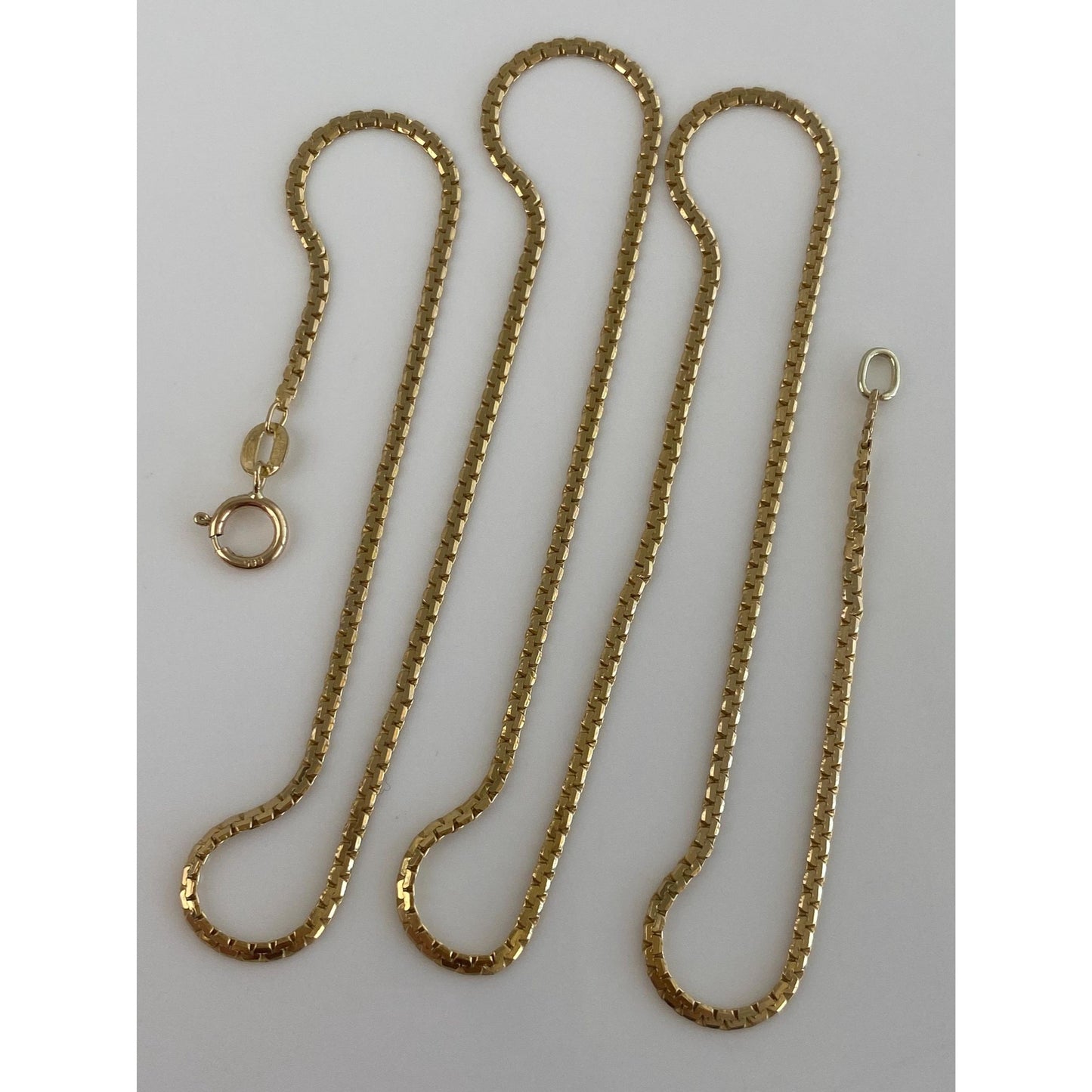 Vintage Solid 14k Yellow Gold Fancy Flat Chain Necklace - 20 inches