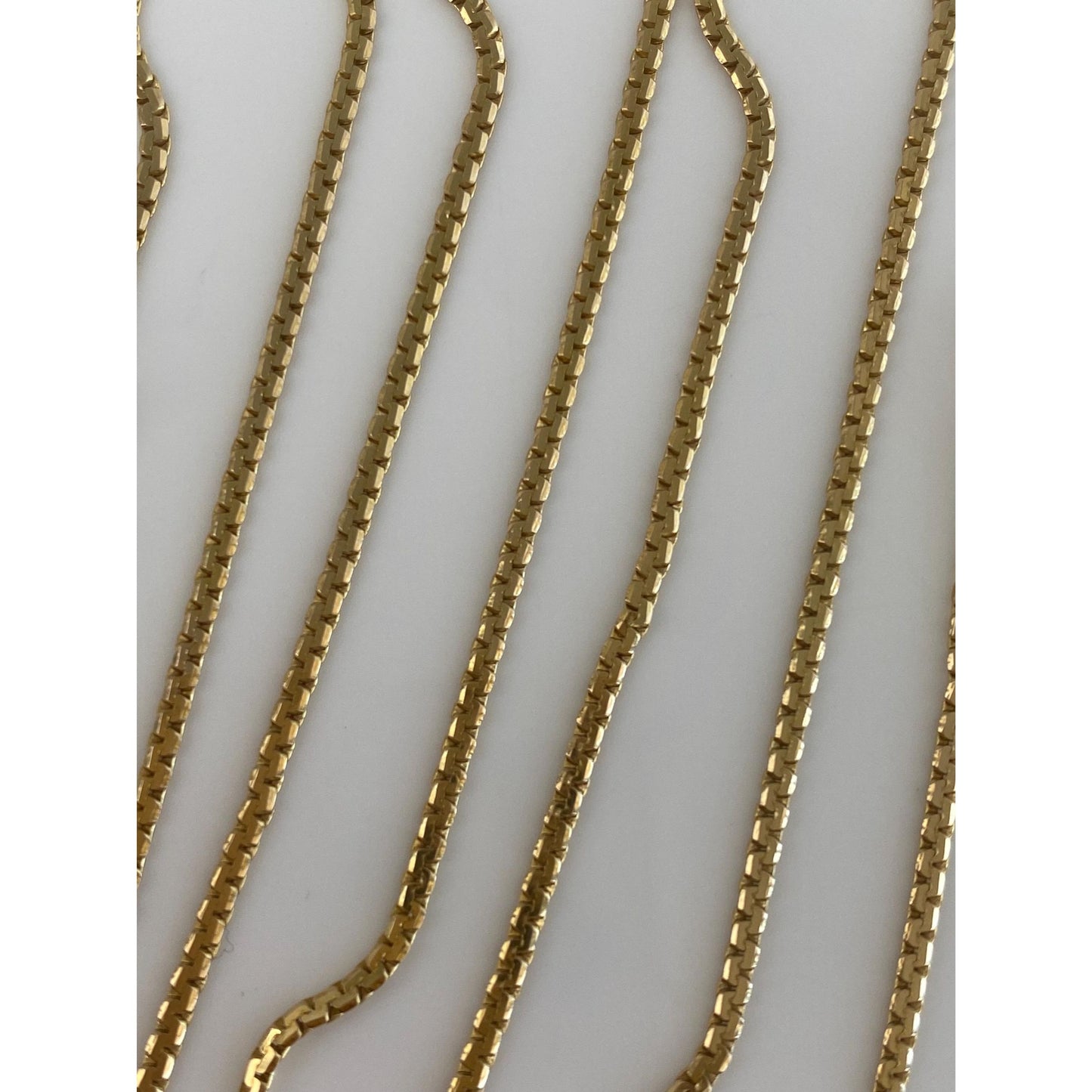 Vintage Solid 14k Yellow Gold Fancy Flat Chain Necklace - 20 inches