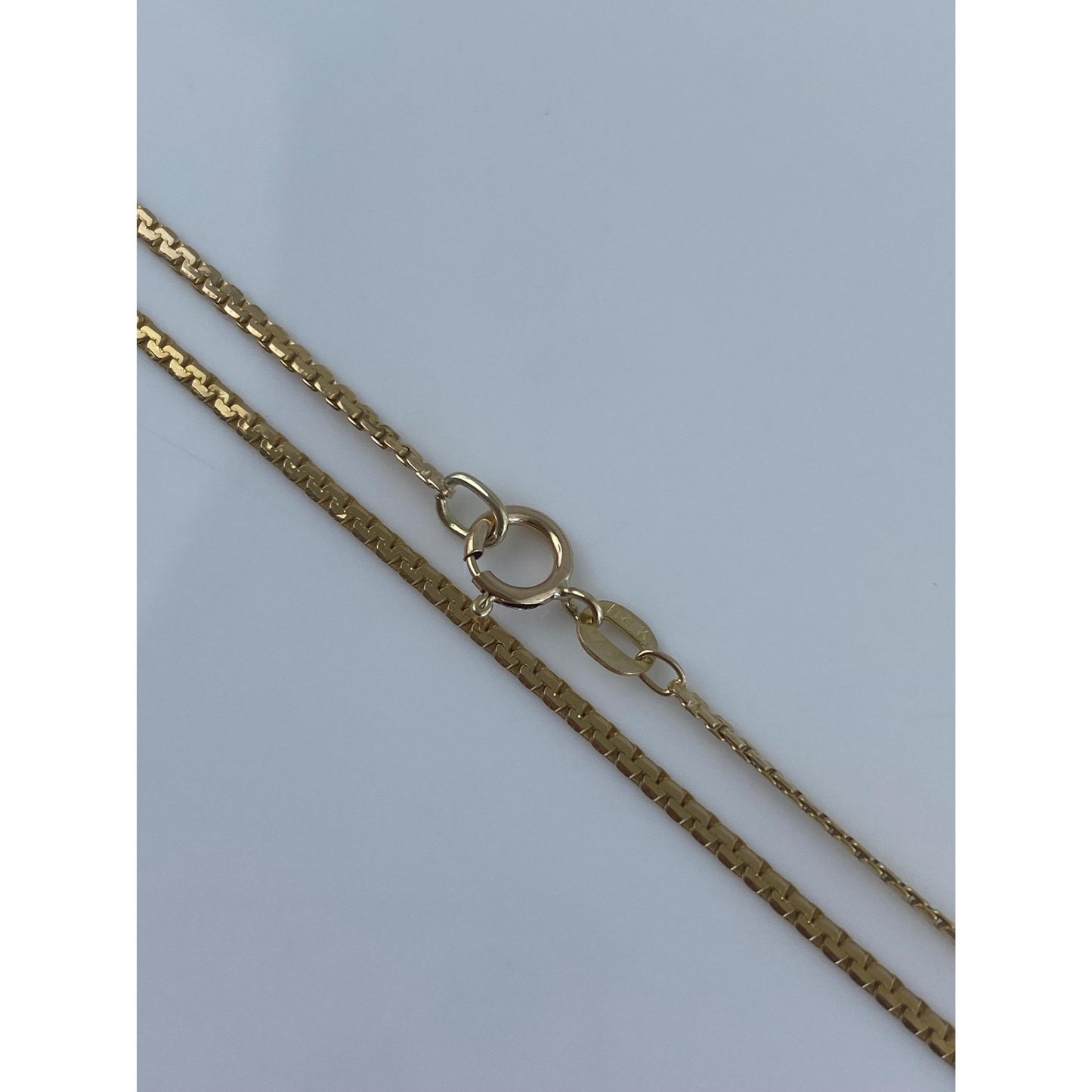 Vintage Solid 14k Yellow Gold Fancy Flat Chain Necklace - 20 inches