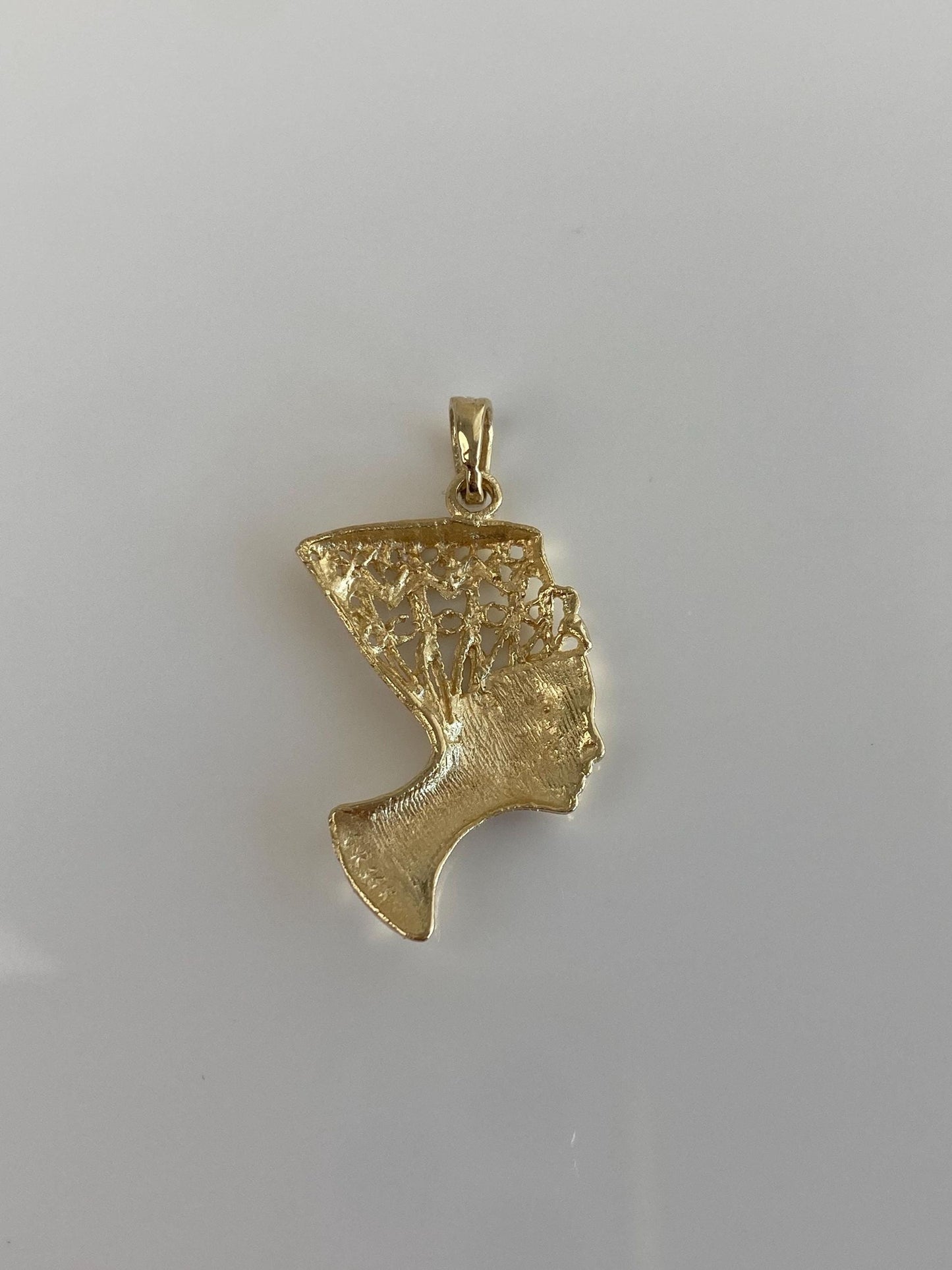 Vintage Solid 14k Yellow Gold Filigree Nefertiti Charm
