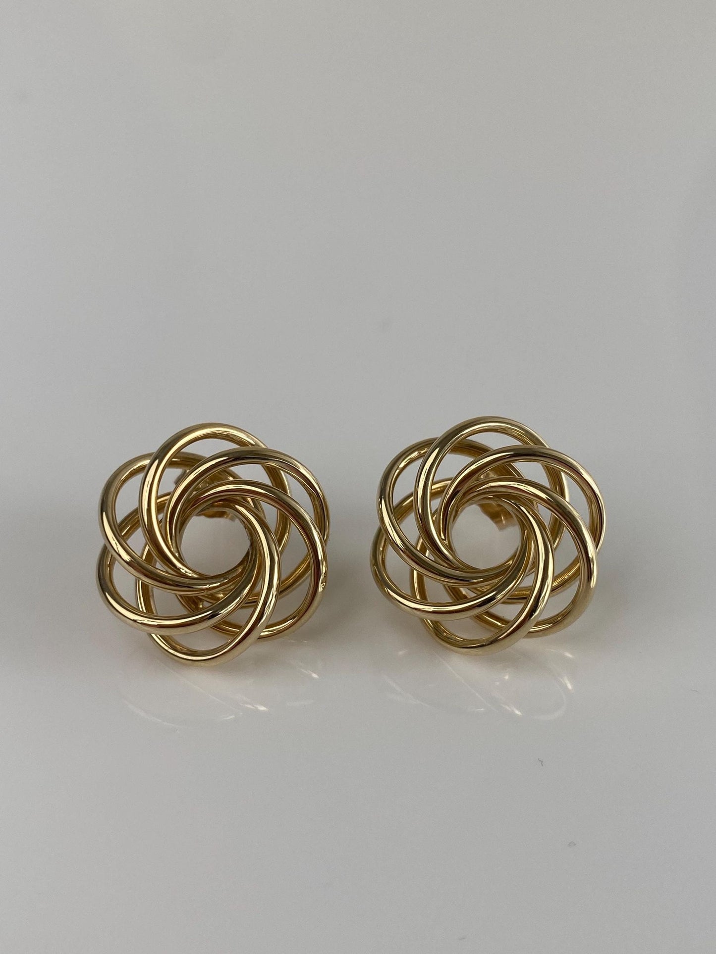 Vintage 14k Yellow Gold Layered Stud Earrings