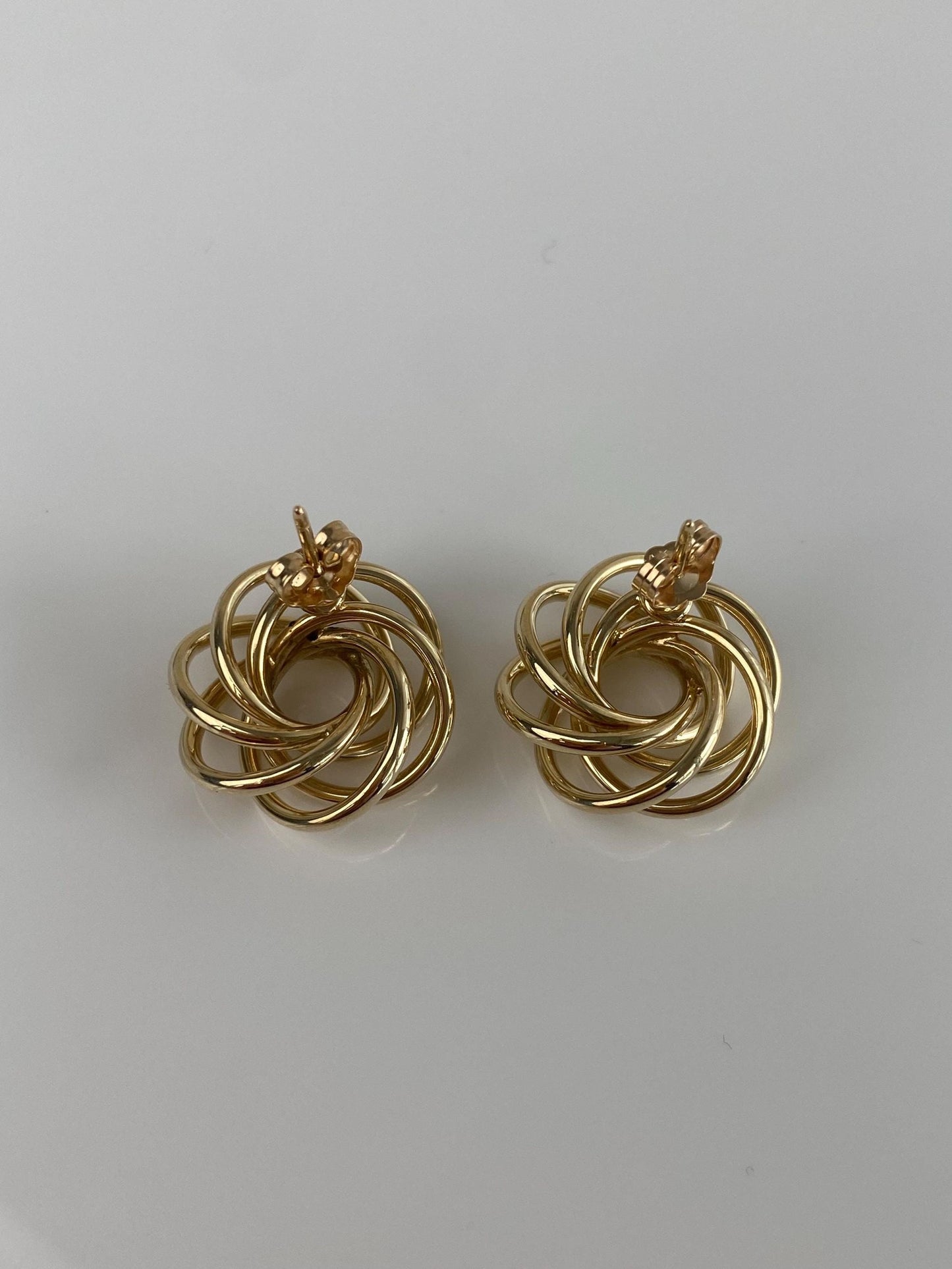 Vintage 14k Yellow Gold Layered Stud Earrings