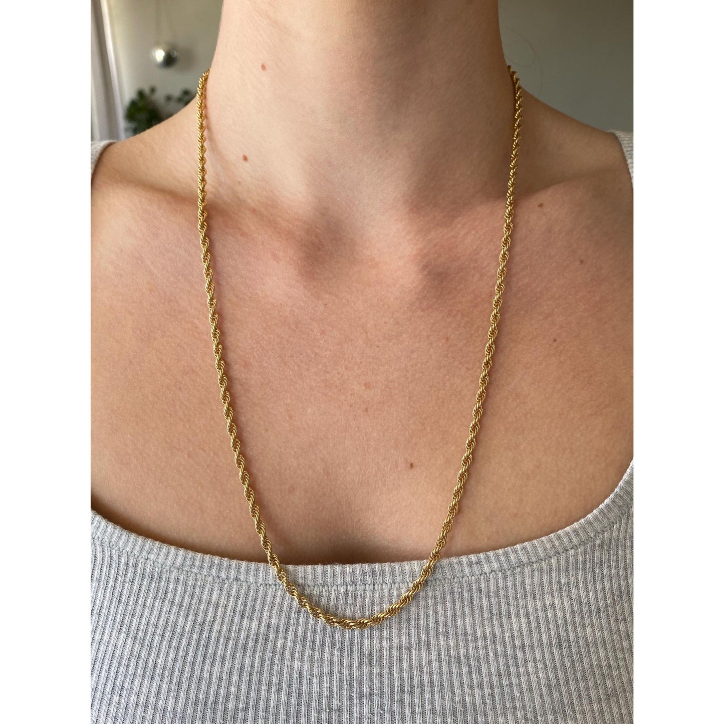 Vintage Solid 14k Yellow Gold Chain Necklace - 23.75 inches