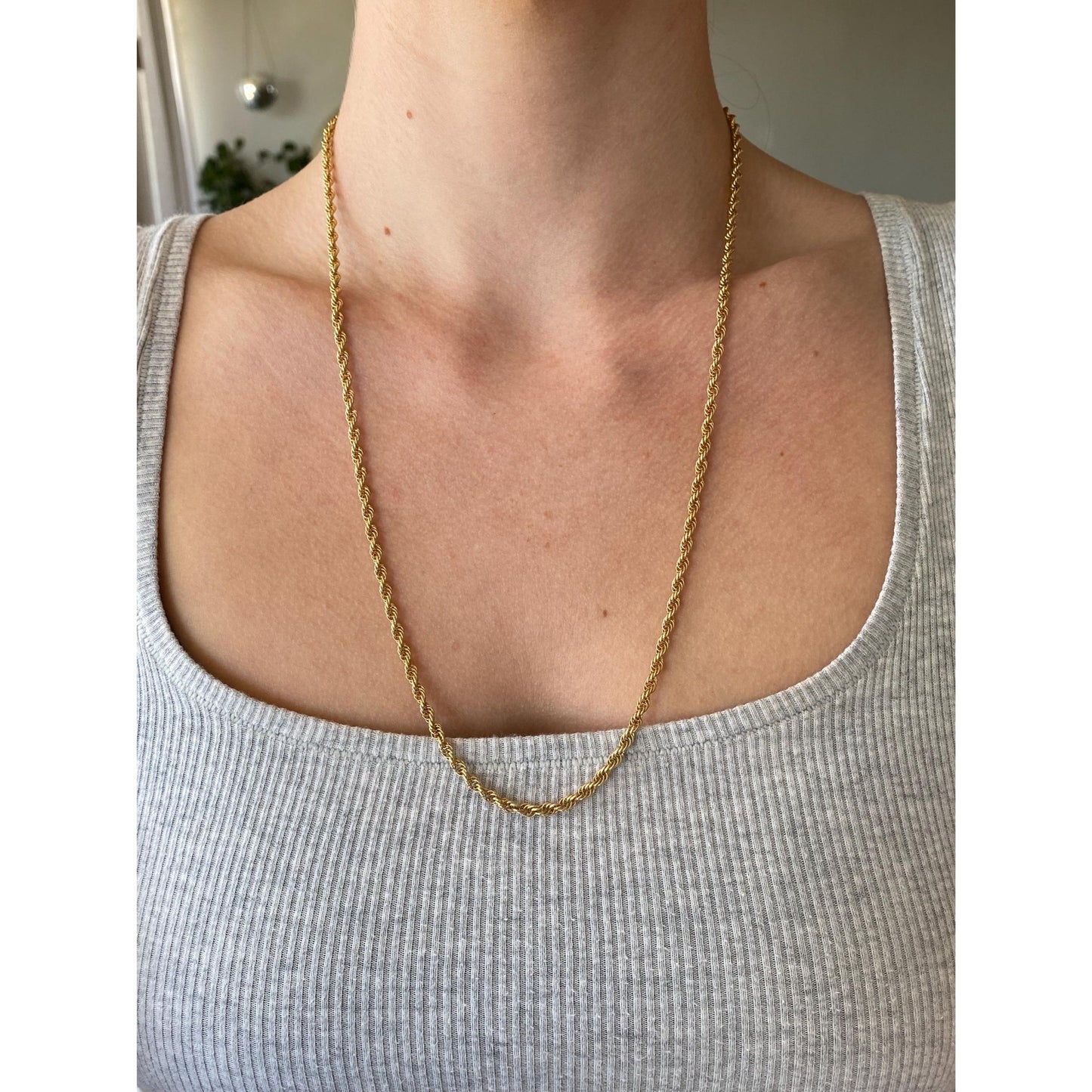 Vintage Solid 14k Yellow Gold Chain Necklace - 23.75 inches
