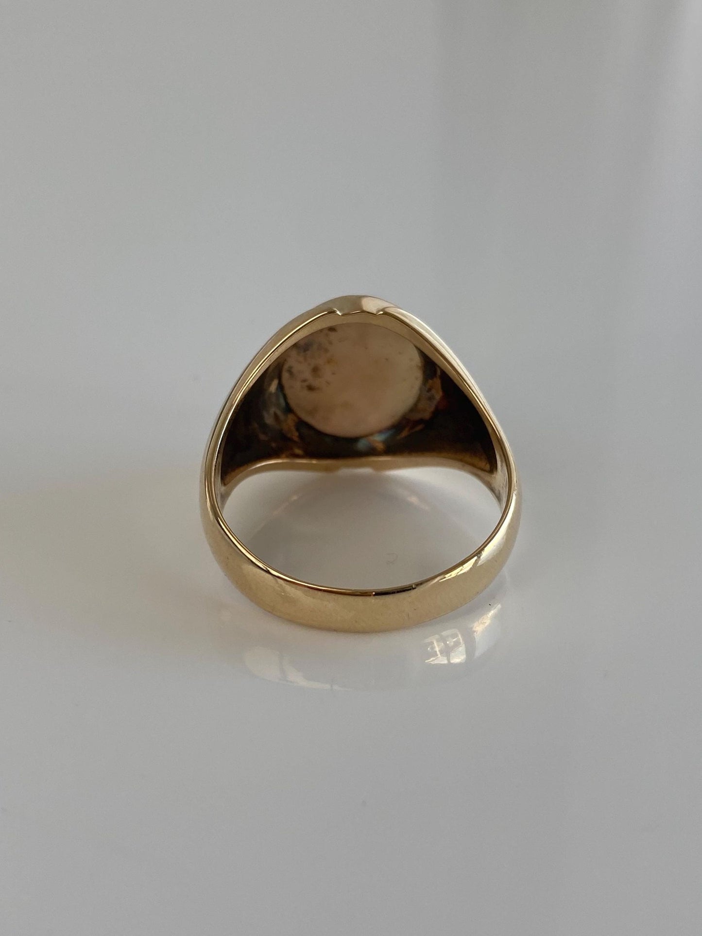 Vintage Solid 14k Yellow Gold Opal Ring - Size 11.25