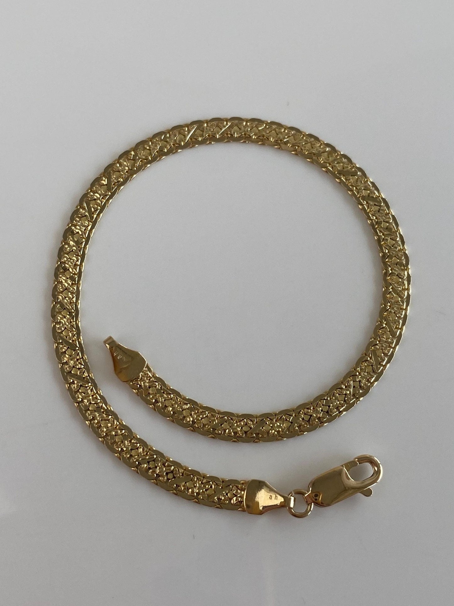 Vintage Solid 14k Yellow Gold Fancy Chain Bracelet - 8 inches