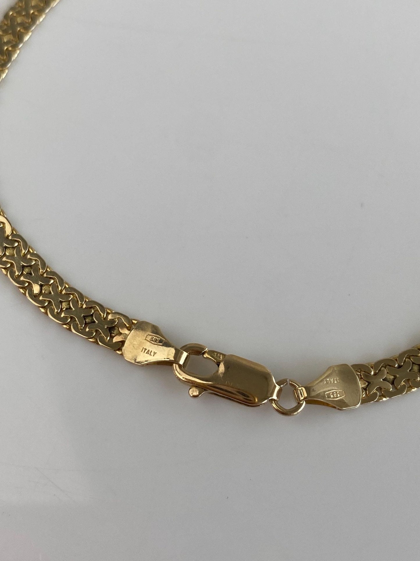 Vintage Solid 14k Yellow Gold Fancy Chain Bracelet - 8 inches