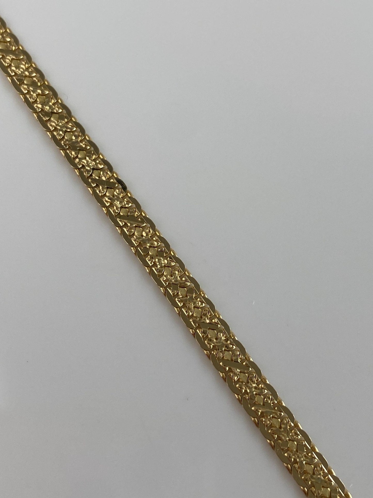 Vintage Solid 14k Yellow Gold Fancy Chain Bracelet - 8 inches