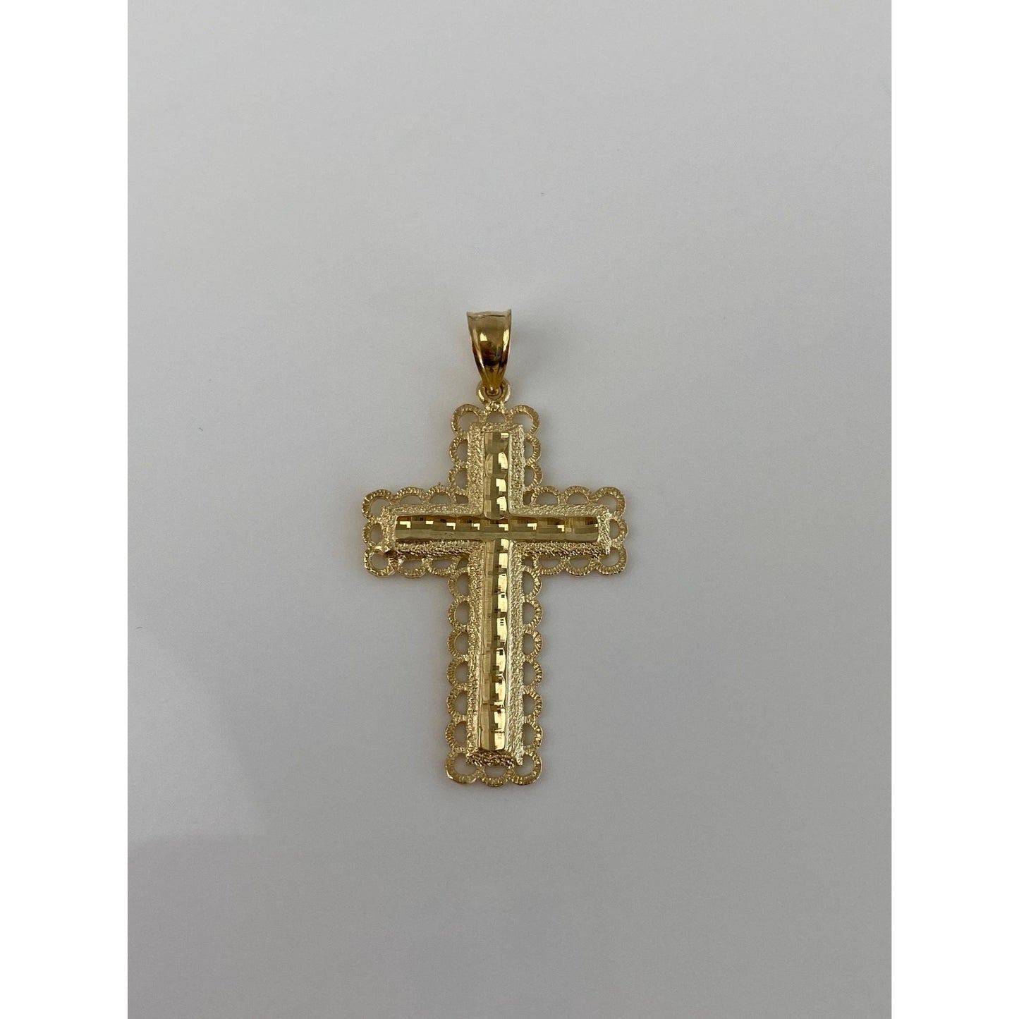 Vintage Solid 14k Yellow Gold Cross Charm
