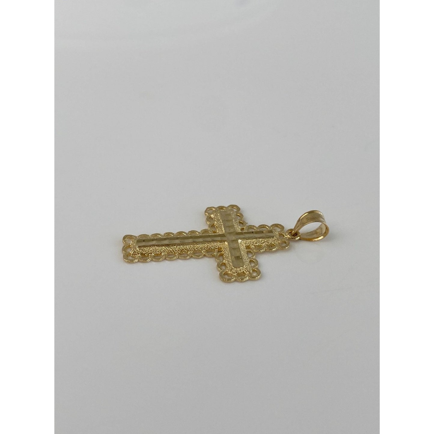 Vintage Solid 14k Yellow Gold Cross Charm