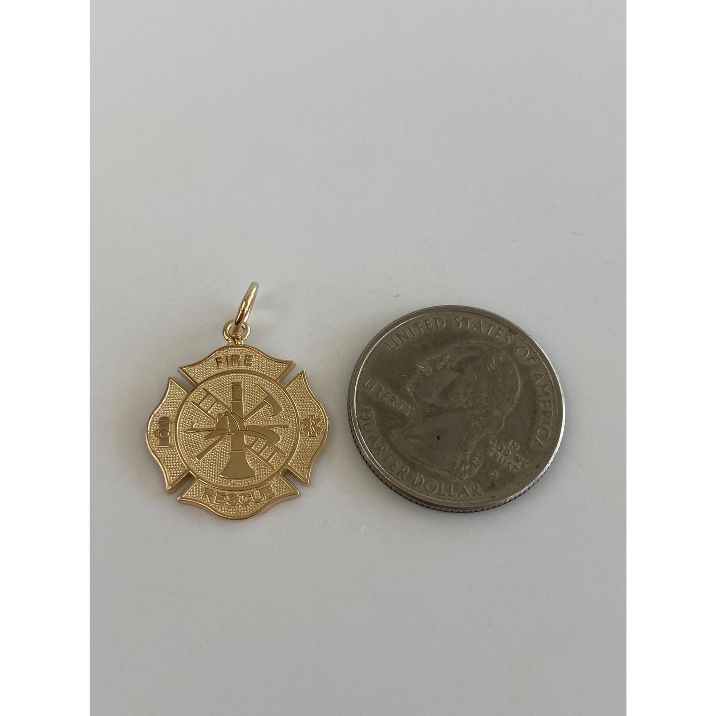 Vintage Solid 14k Yellow Gold Fire Rescue Charm