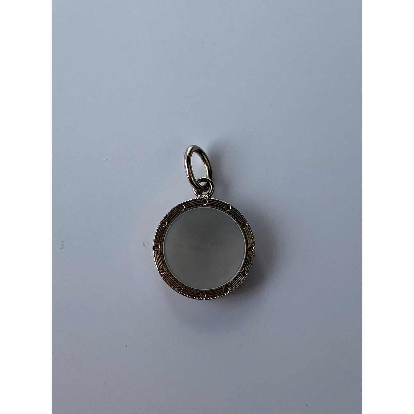 Vintage Solid 10k White & Yellow Gold Mother of Pearl Cufflink Conversion Charm