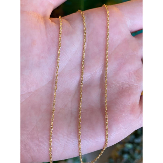 Vintage Solid 14k Yellow Gold Chain Necklace - 16 inches