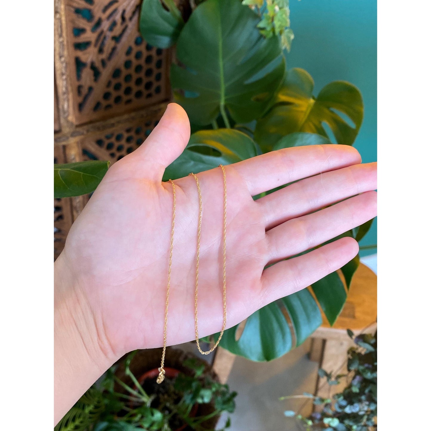 Vintage Solid 14k Yellow Gold Chain Necklace - 16 inches