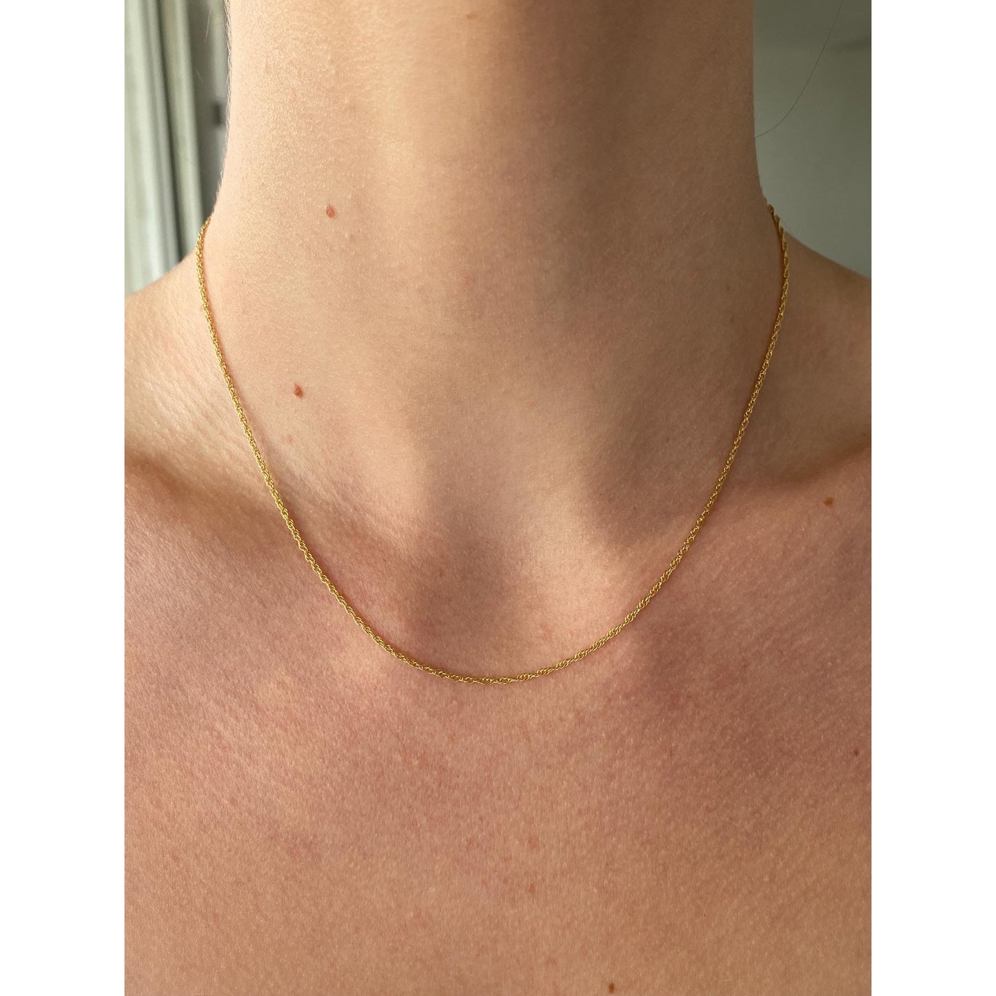 Vintage Solid 14k Yellow Gold Chain Necklace - 16 inches