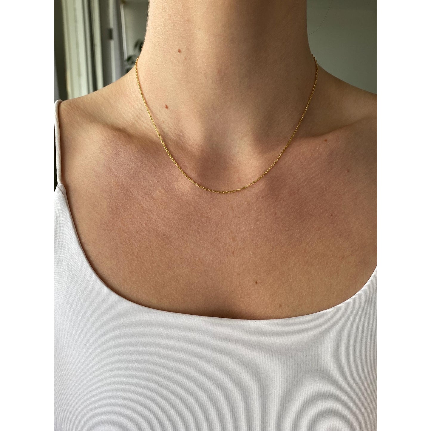 Vintage Solid 14k Yellow Gold Chain Necklace - 16 inches