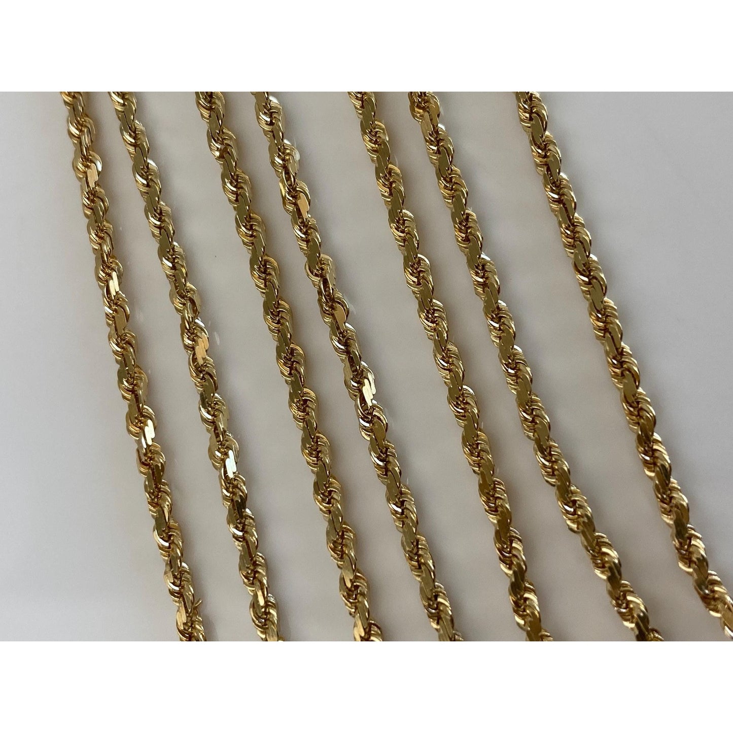 Vintage Solid 14k Yellow Gold Long Rope Chain Necklace - 24 inches
