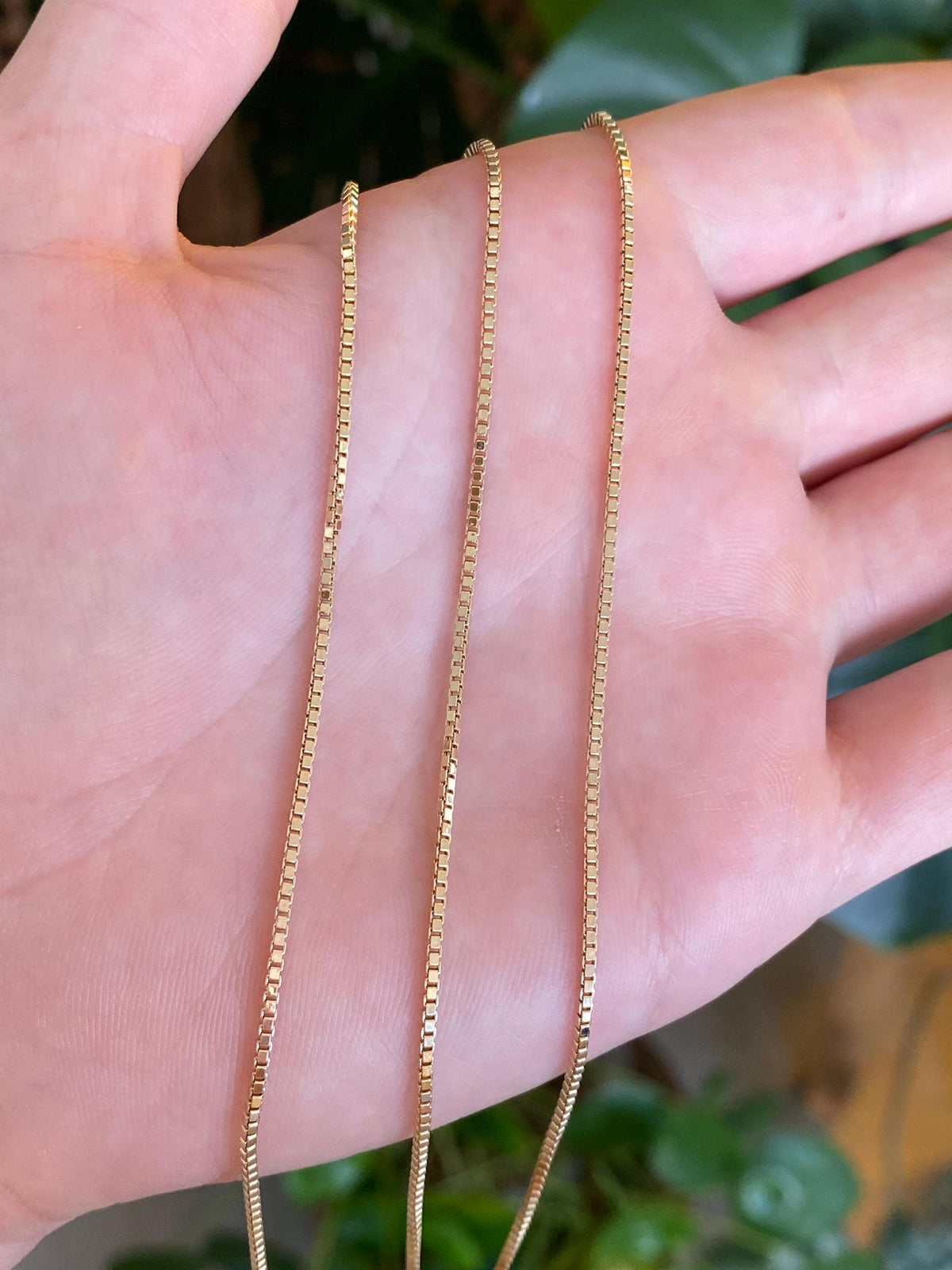 Vintage 14k Yellow Gold Box Chain Necklace - 24.25 inches