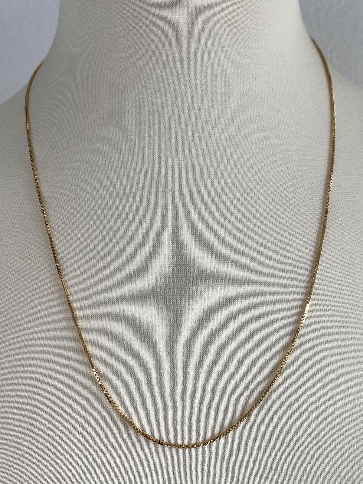 Vintage 14k Yellow Gold Box Chain Necklace - 24.25 inches
