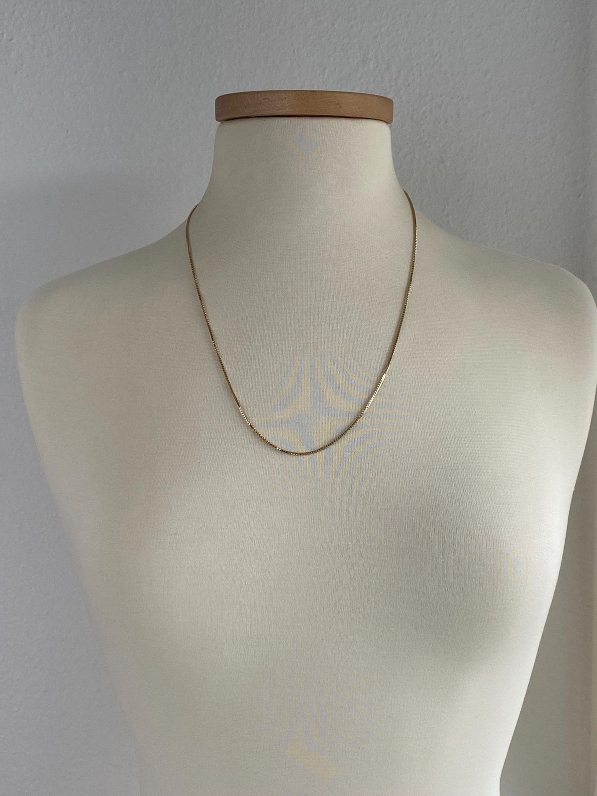 Vintage 14k Yellow Gold Box Chain Necklace - 24.25 inches