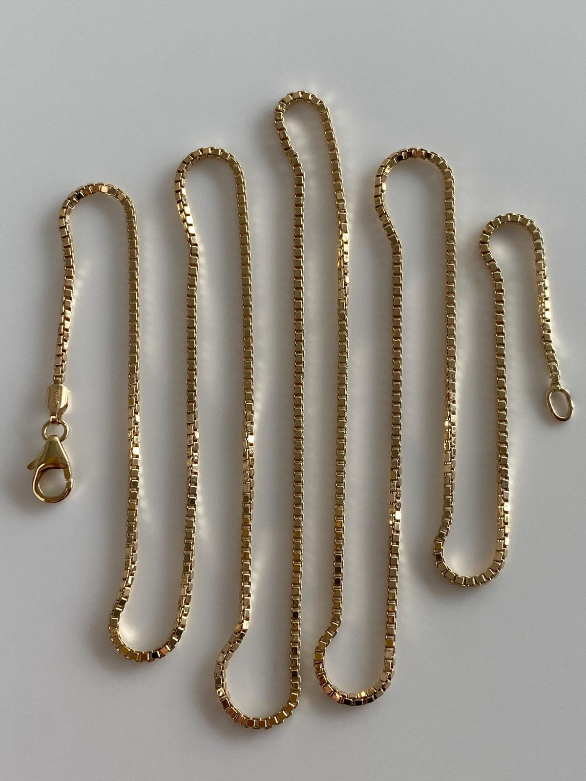 Vintage 14k Yellow Gold Box Chain Necklace - 24.25 inches