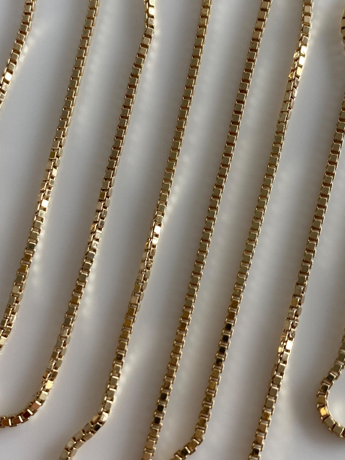 Vintage 14k Yellow Gold Box Chain Necklace - 24.25 inches