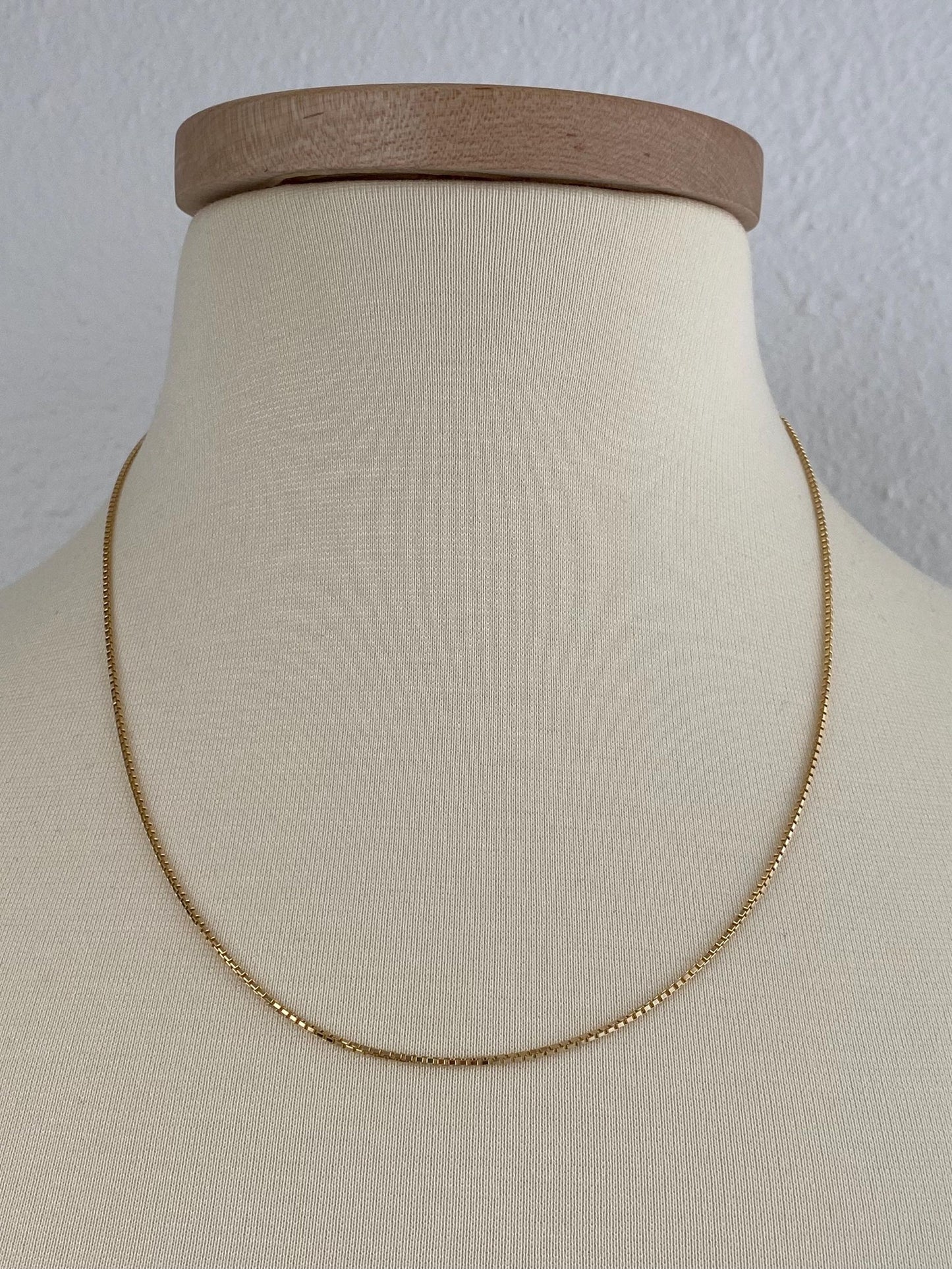Vintage Solid 14k Yellow Gold Box Chain Necklace - 20.25 inches