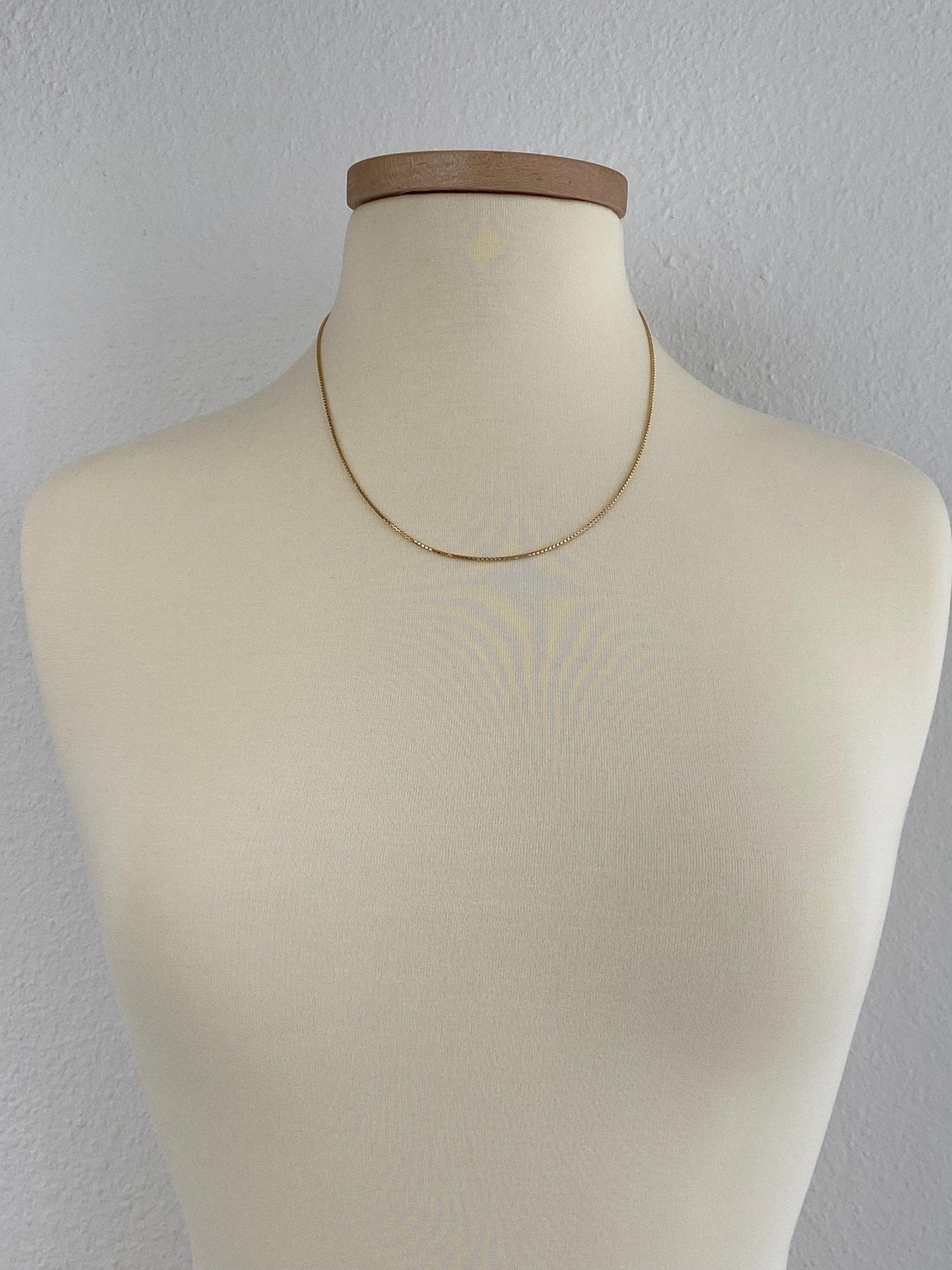 Vintage Solid 14k Yellow Gold Box Chain Necklace - 20.25 inches