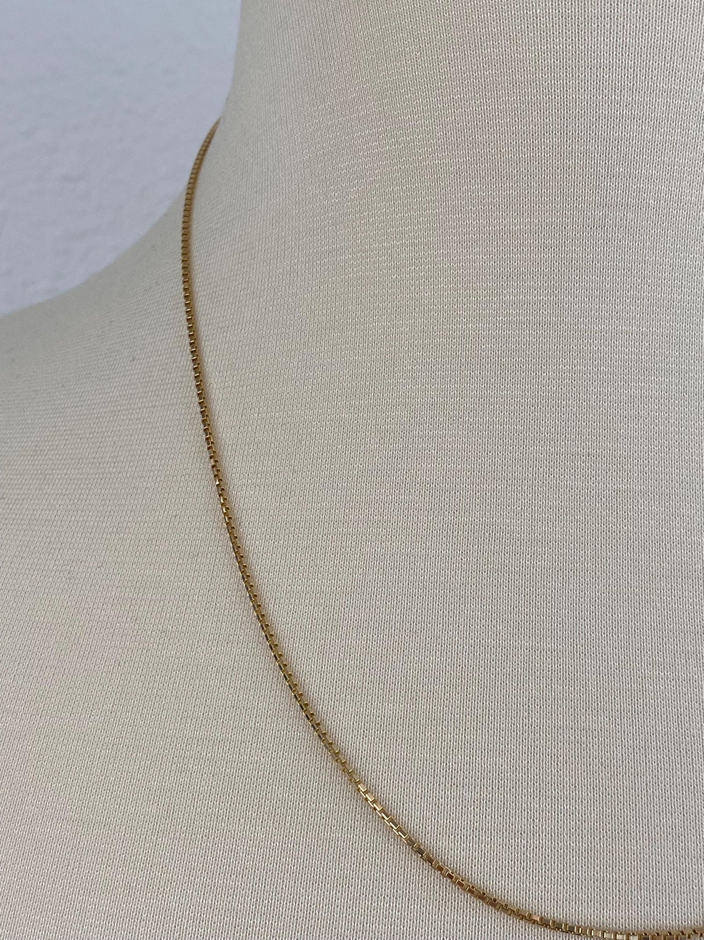 Vintage Solid 14k Yellow Gold Box Chain Necklace - 20.25 inches