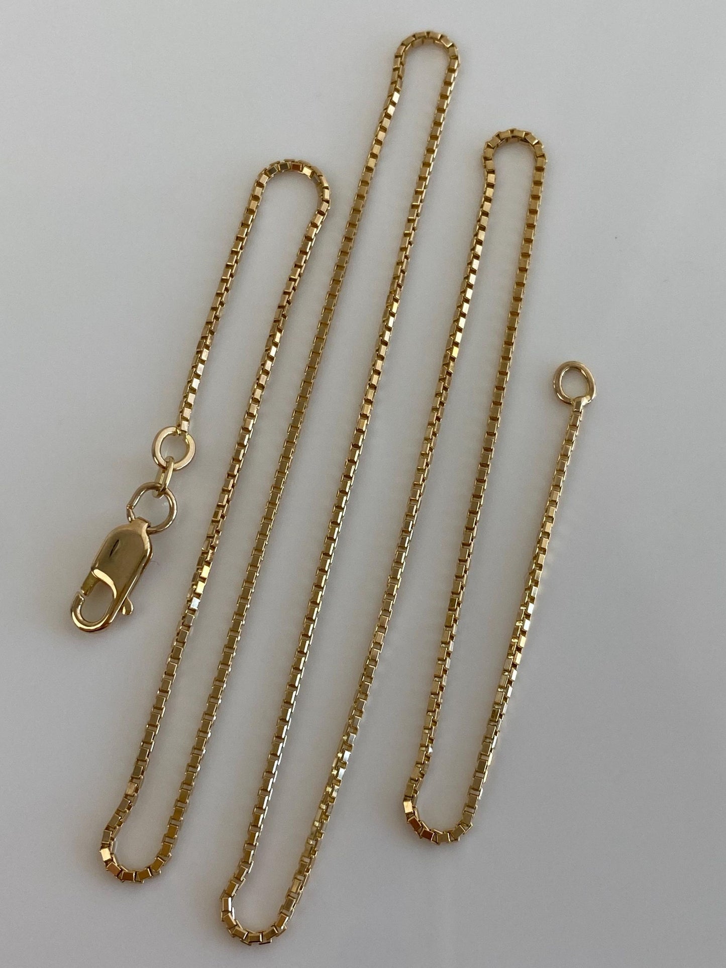 Vintage Solid 14k Yellow Gold Box Chain Necklace - 20.25 inches