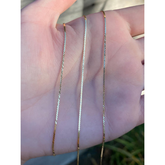 Vintage Solid 14k Yellow Gold Serpentine Chain Necklace - 24.25 inches