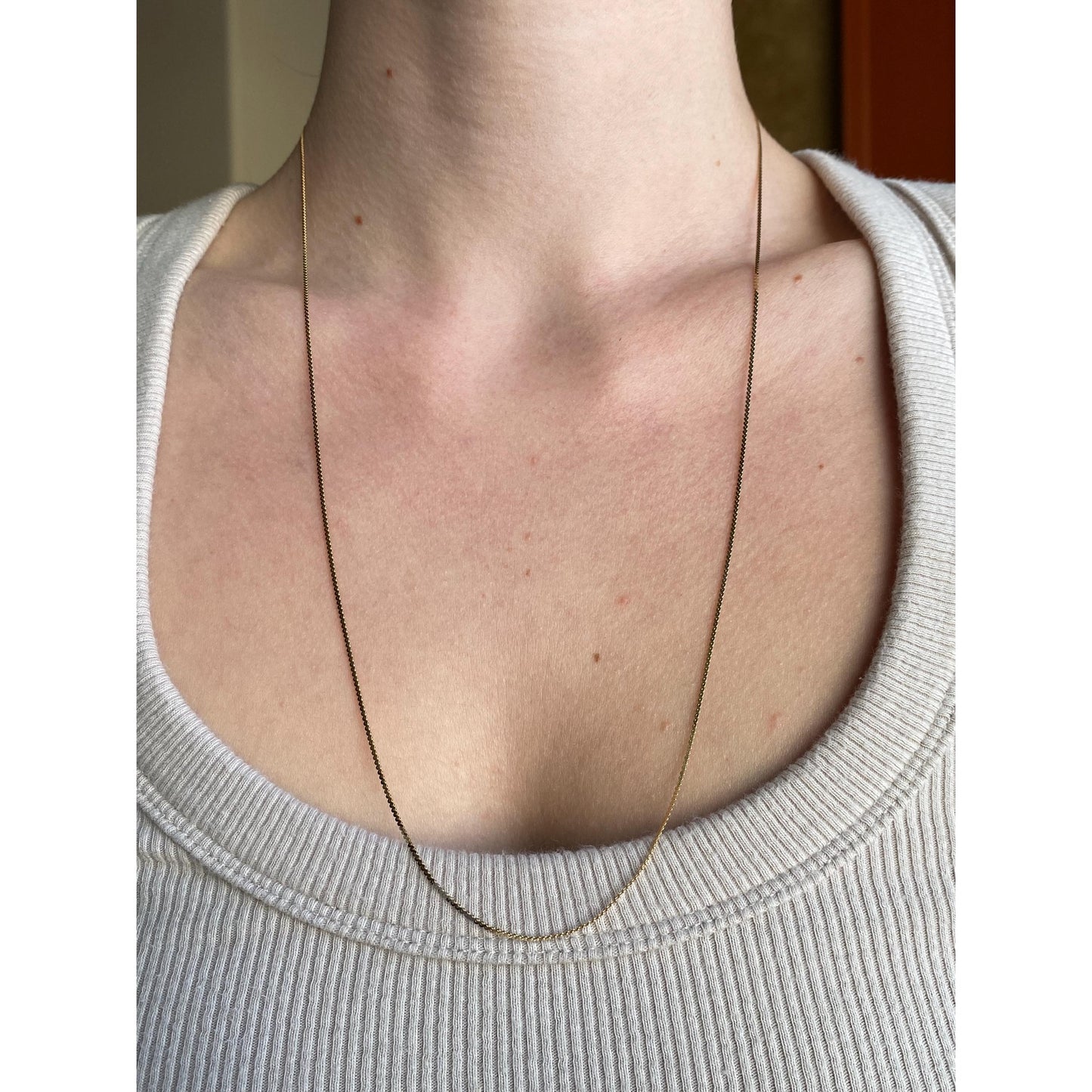 Vintage Solid 14k Yellow Gold Serpentine Chain Necklace - 24.25 inches