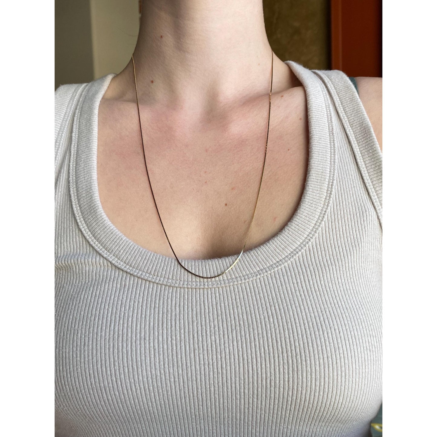 Vintage Solid 14k Yellow Gold Serpentine Chain Necklace - 24.25 inches