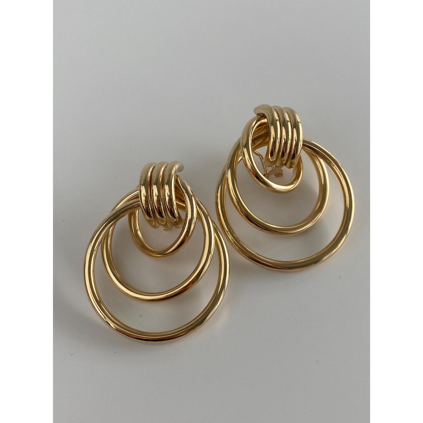 Vintage 14k Yellow Gold Layered Stud Earrings