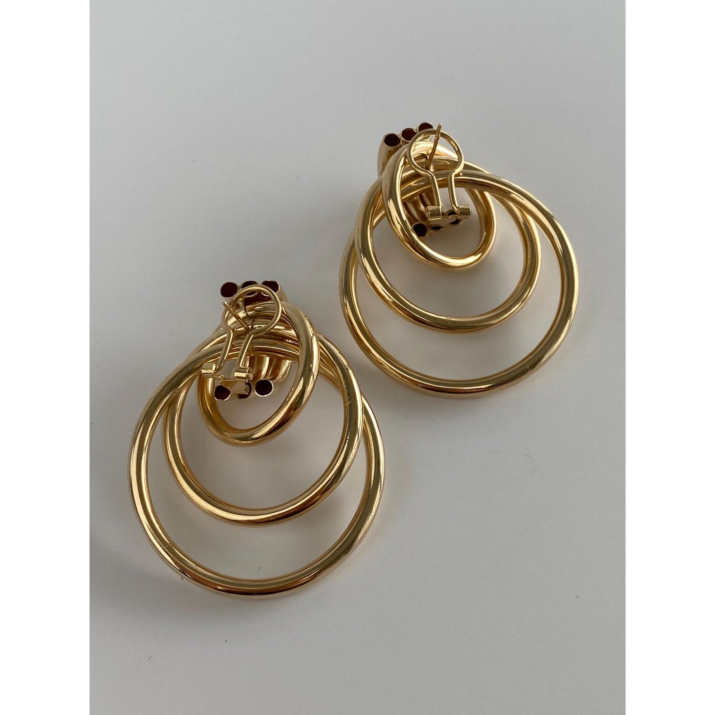 Vintage 14k Yellow Gold Layered Stud Earrings