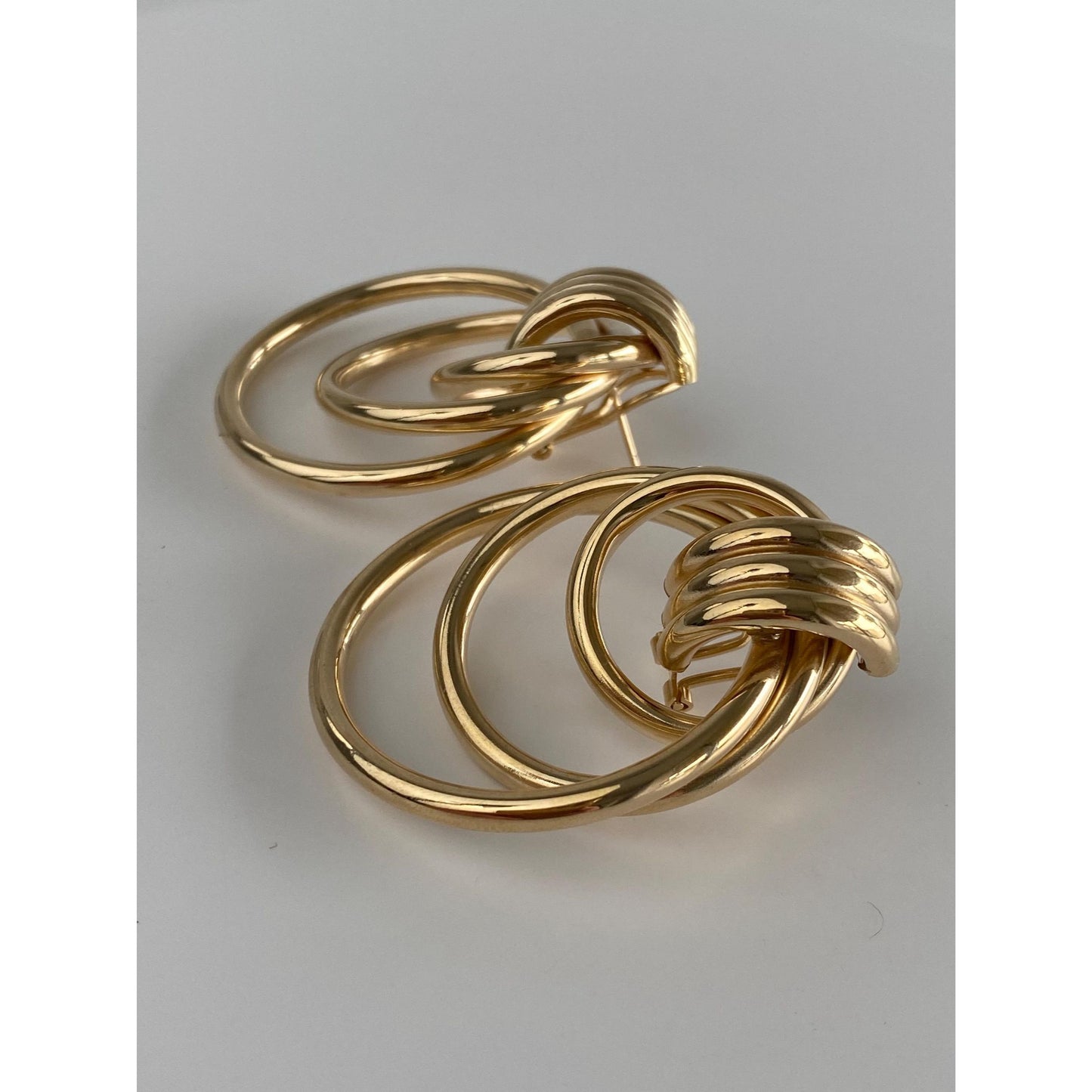 Vintage 14k Yellow Gold Layered Stud Earrings