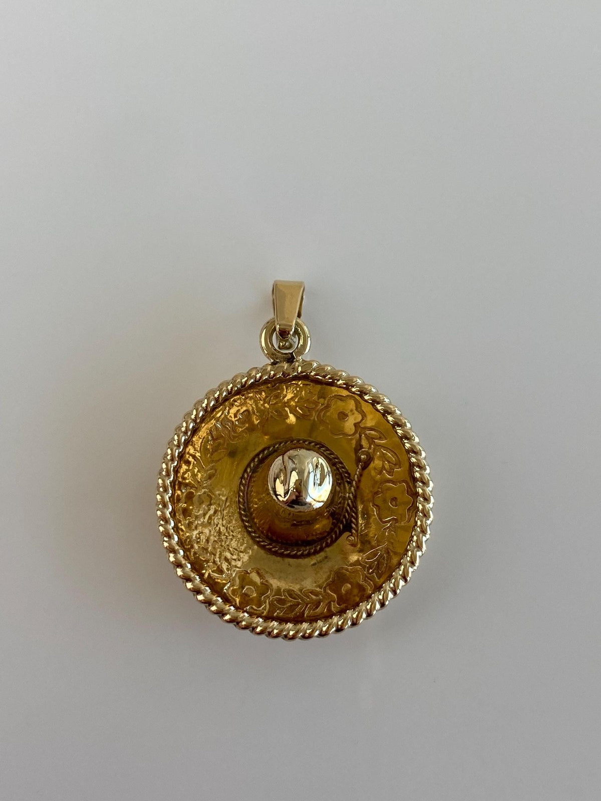 Vintage Solid 14k Yellow Gold Sombrero Charm