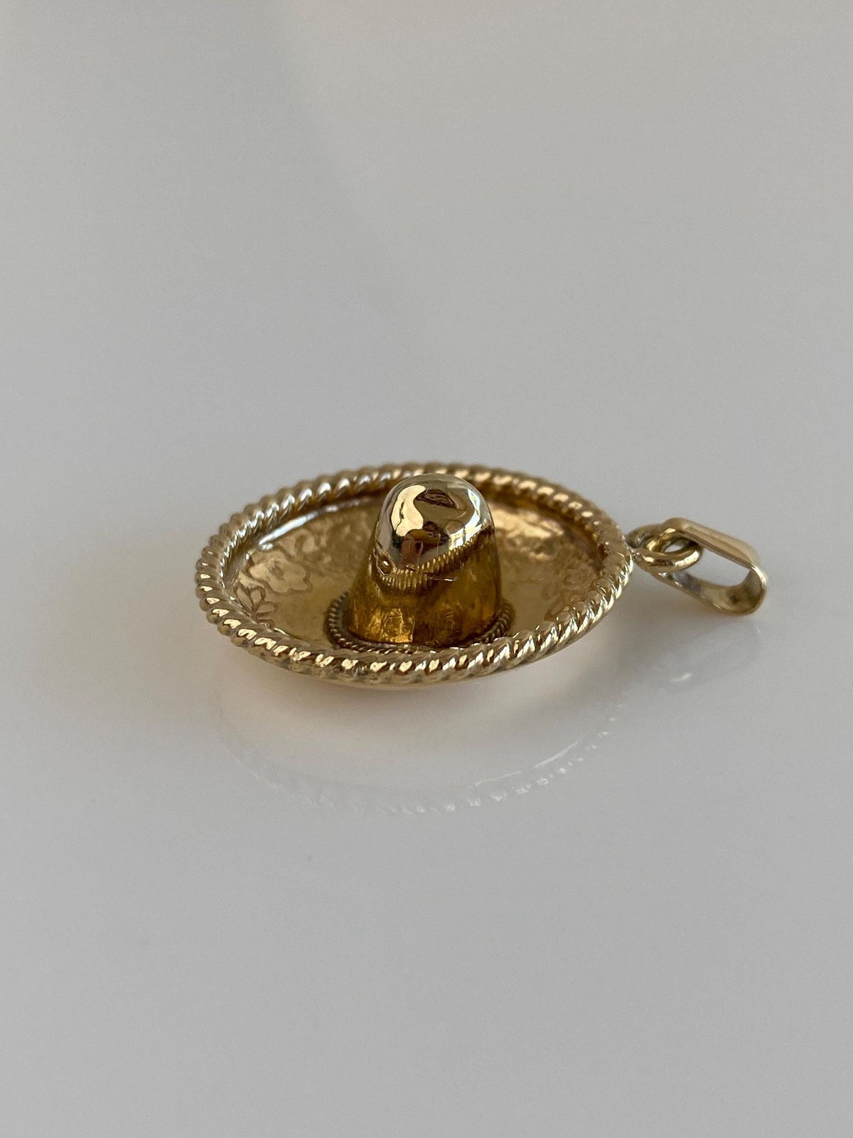 Vintage Solid 14k Yellow Gold Sombrero Charm