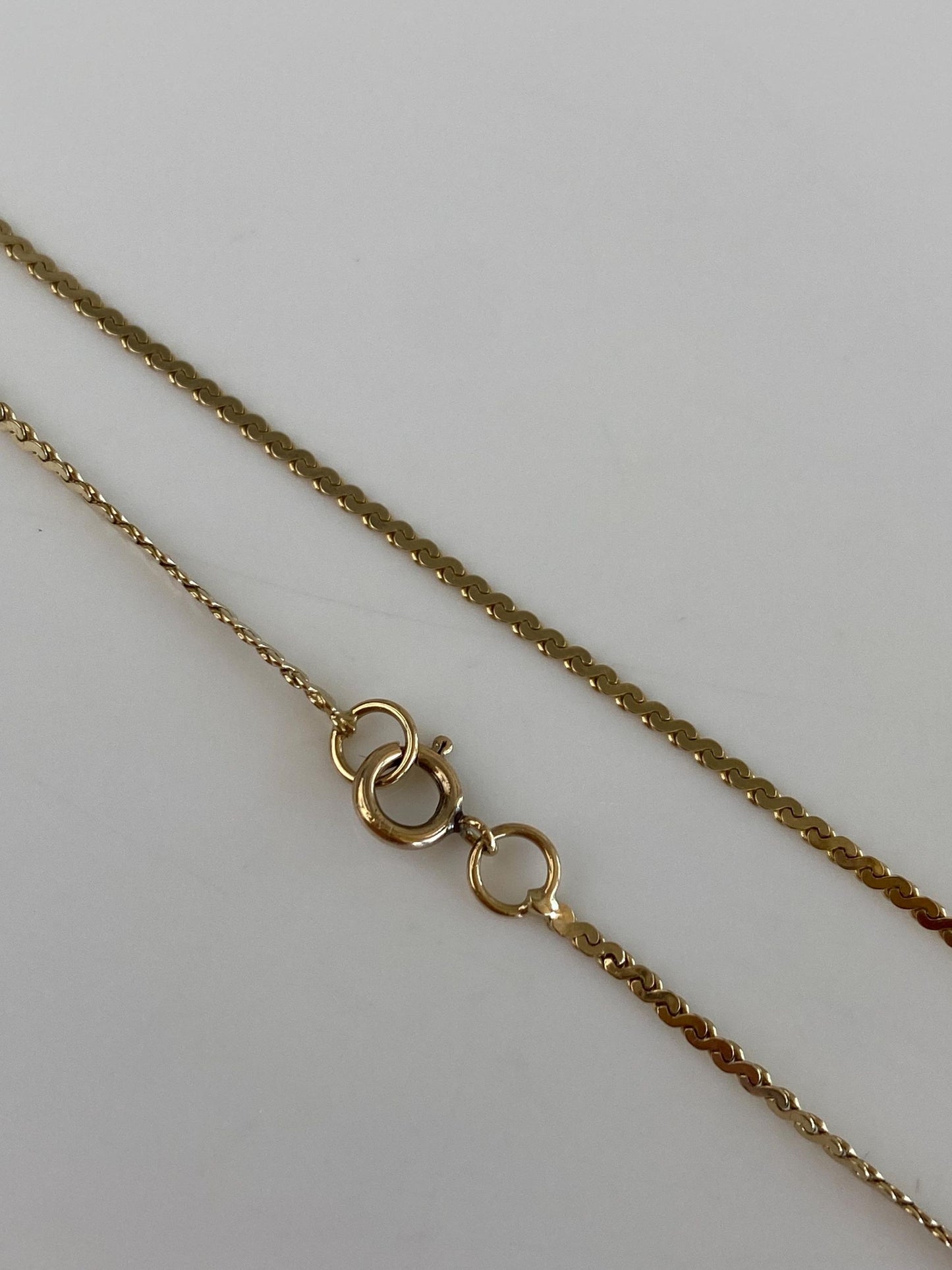Vintage Solid 14k Yellow Gold Serpentine Chain Bracelet - 7 inches