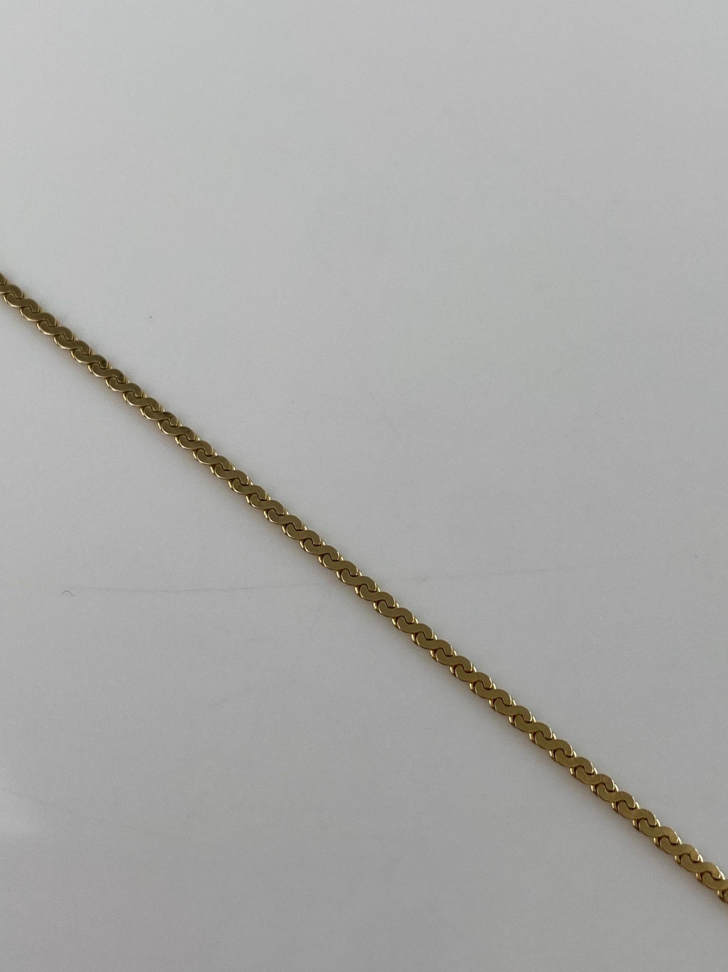 Vintage Solid 14k Yellow Gold Serpentine Chain Bracelet - 7 inches