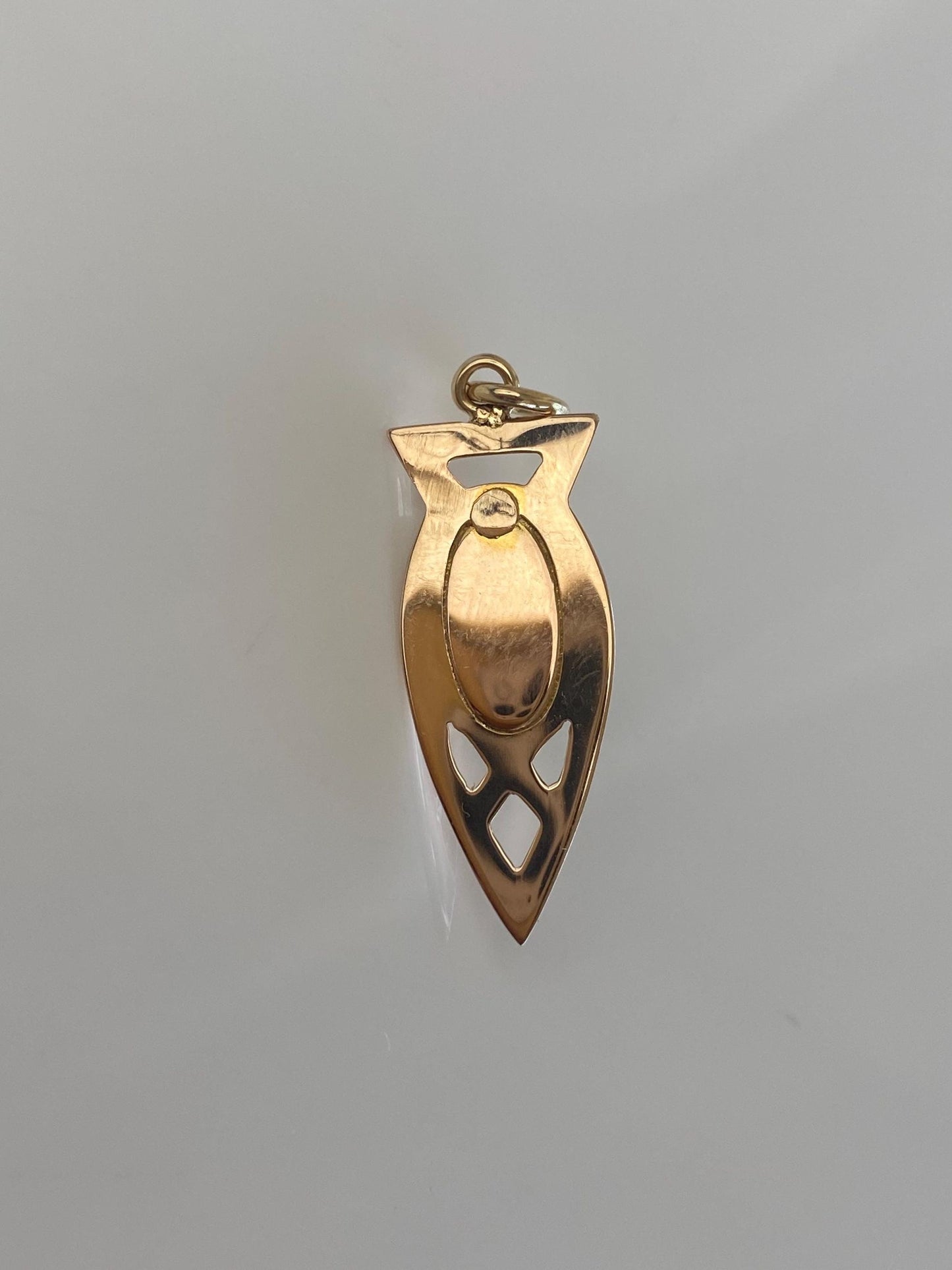Vintage Solid 10k Yellow Gold Green Chalcedony Stick Pin Conversion Charm