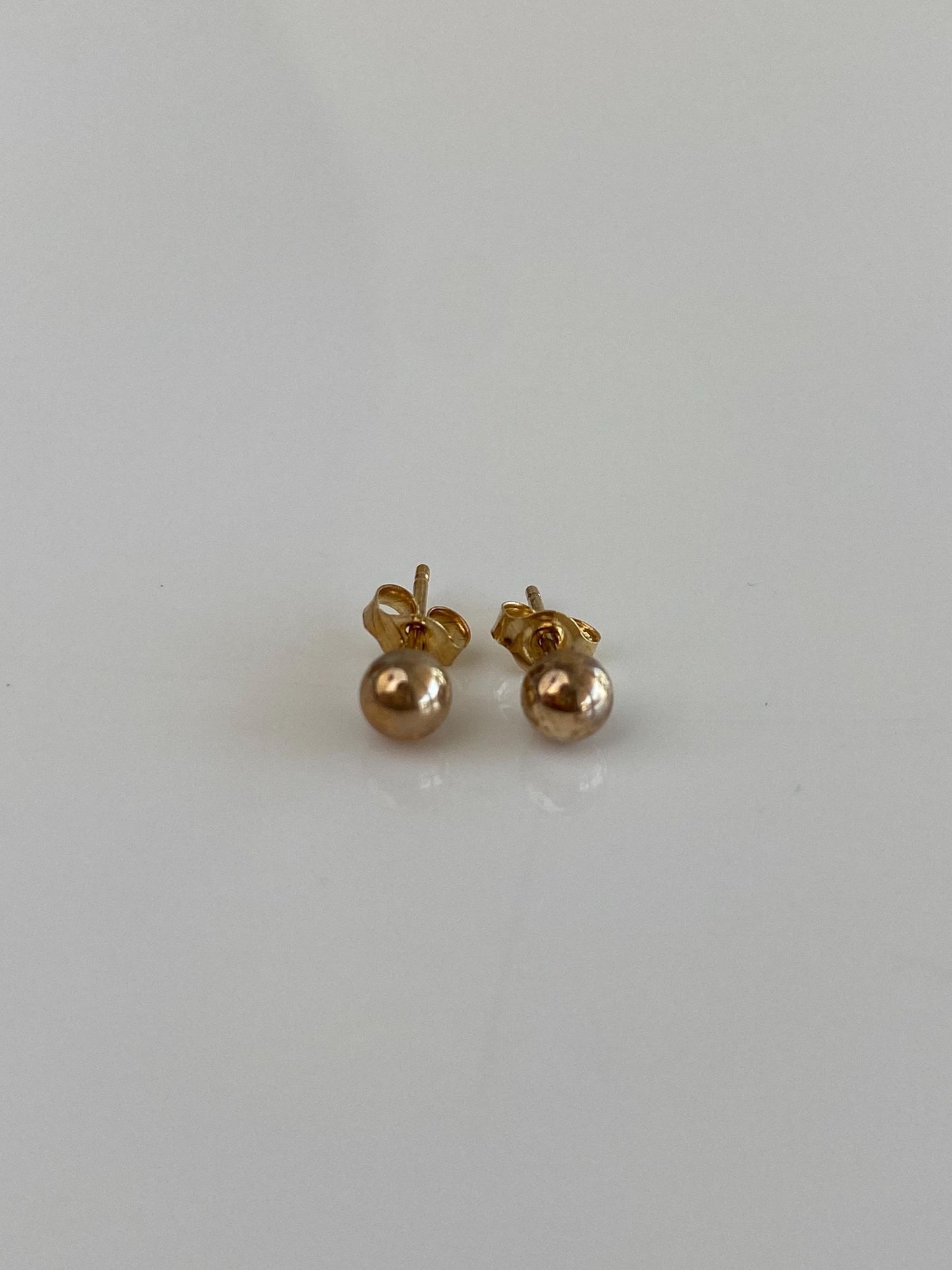 Vintage 14k Yellow Gold Ball Stud Earrings