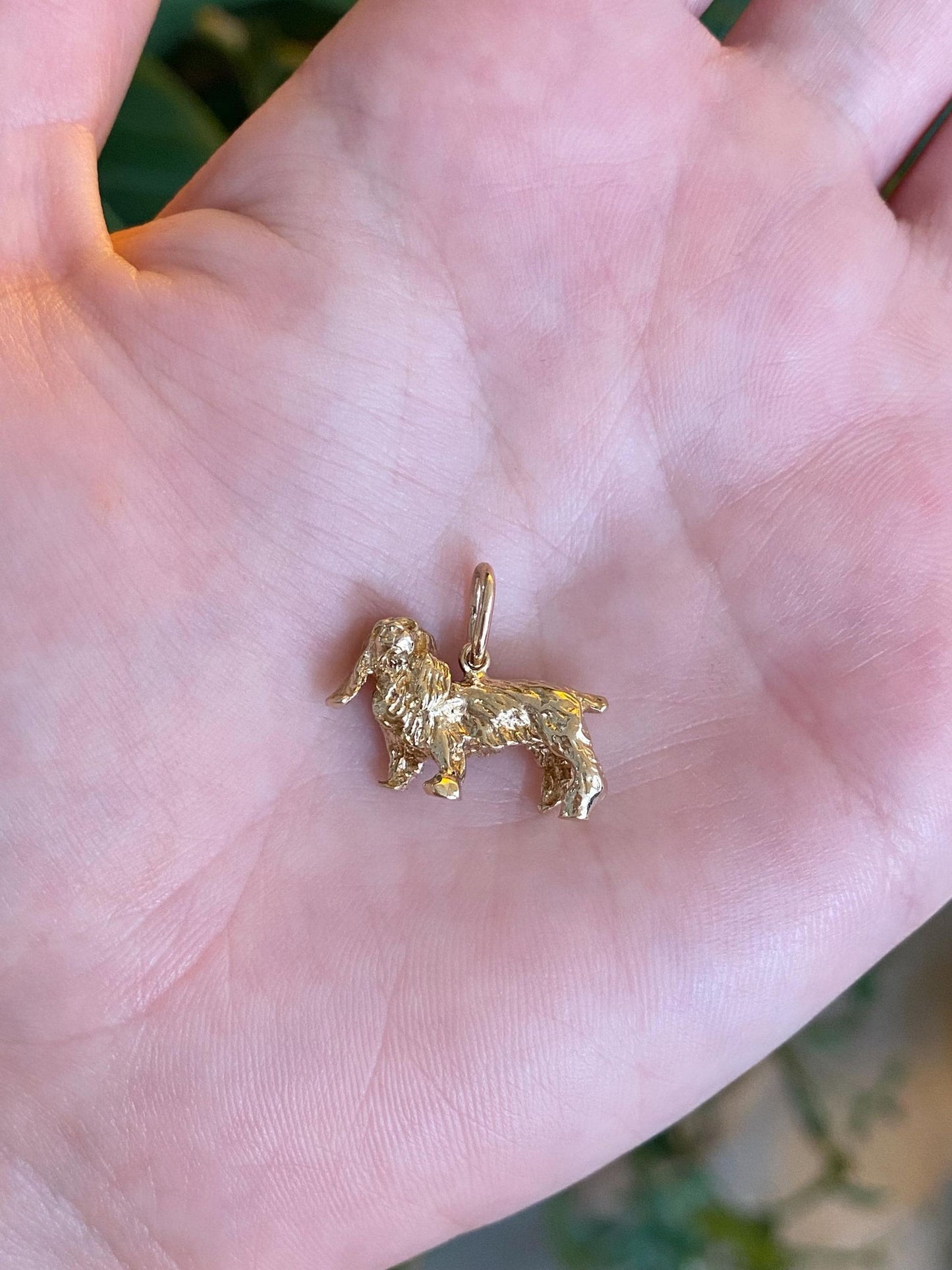 Vintage Solid 14k Yellow Gold Cocker Spaniel Dog Charm