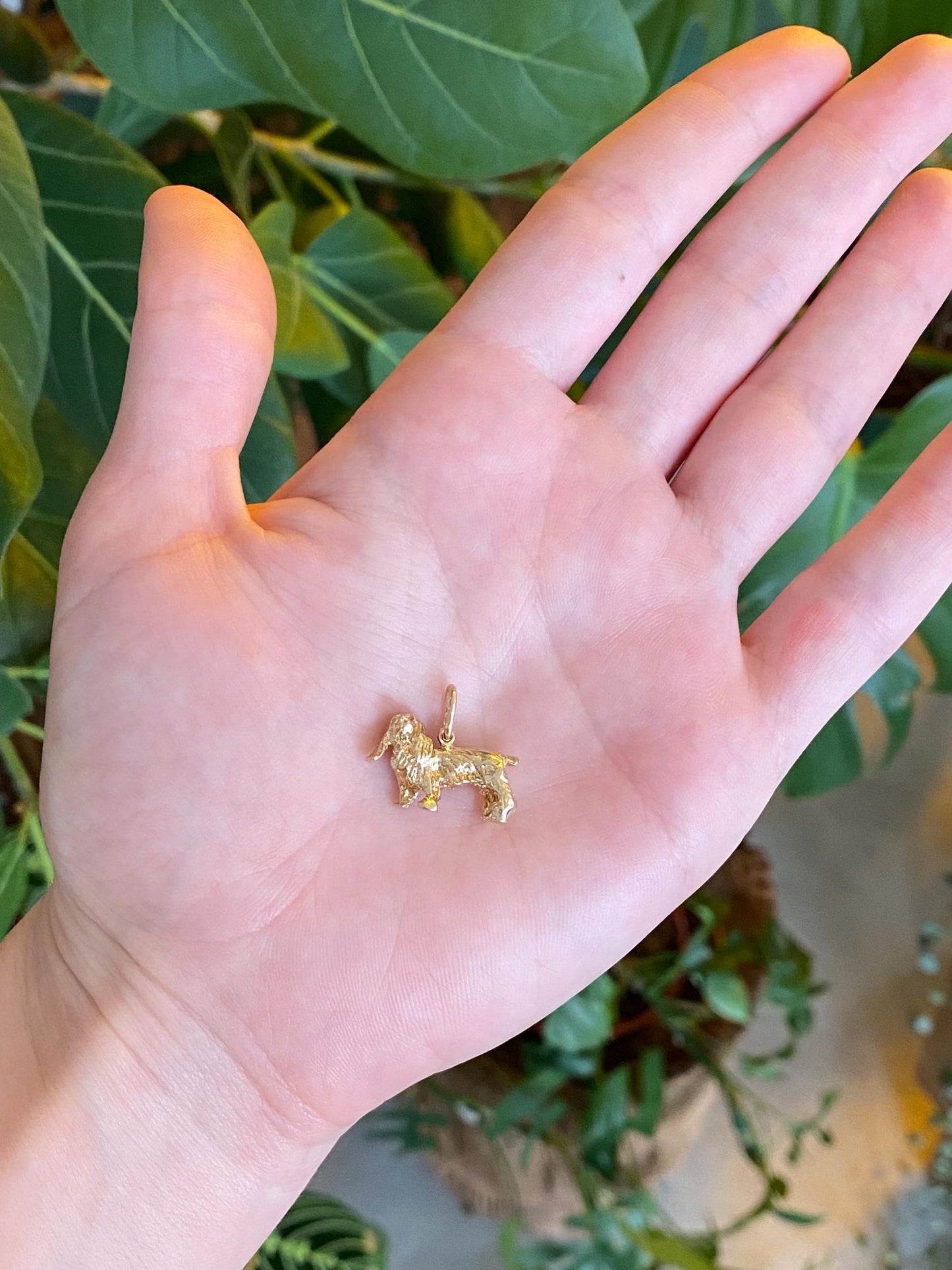 Vintage Solid 14k Yellow Gold Cocker Spaniel Dog Charm