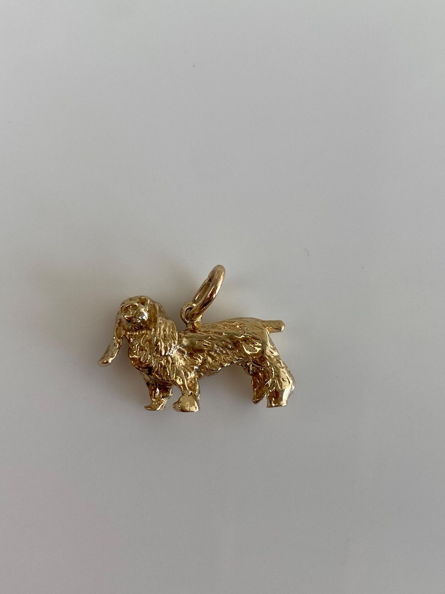 Vintage Solid 14k Yellow Gold Cocker Spaniel Dog Charm