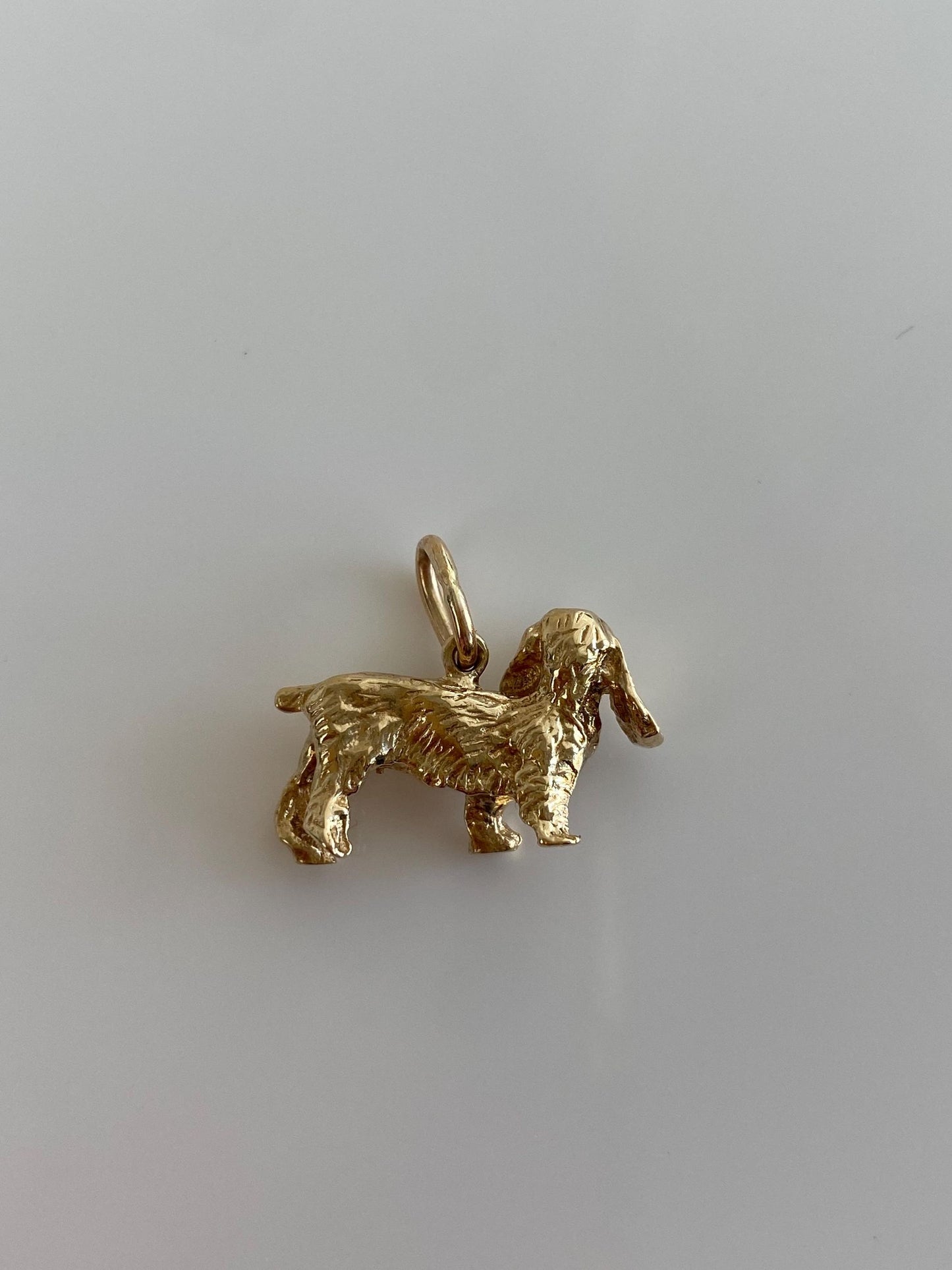Vintage Solid 14k Yellow Gold Cocker Spaniel Dog Charm