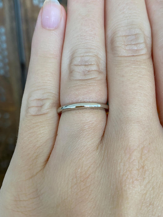 Vintage Solid 14k White Gold Ring Band - Size 5
